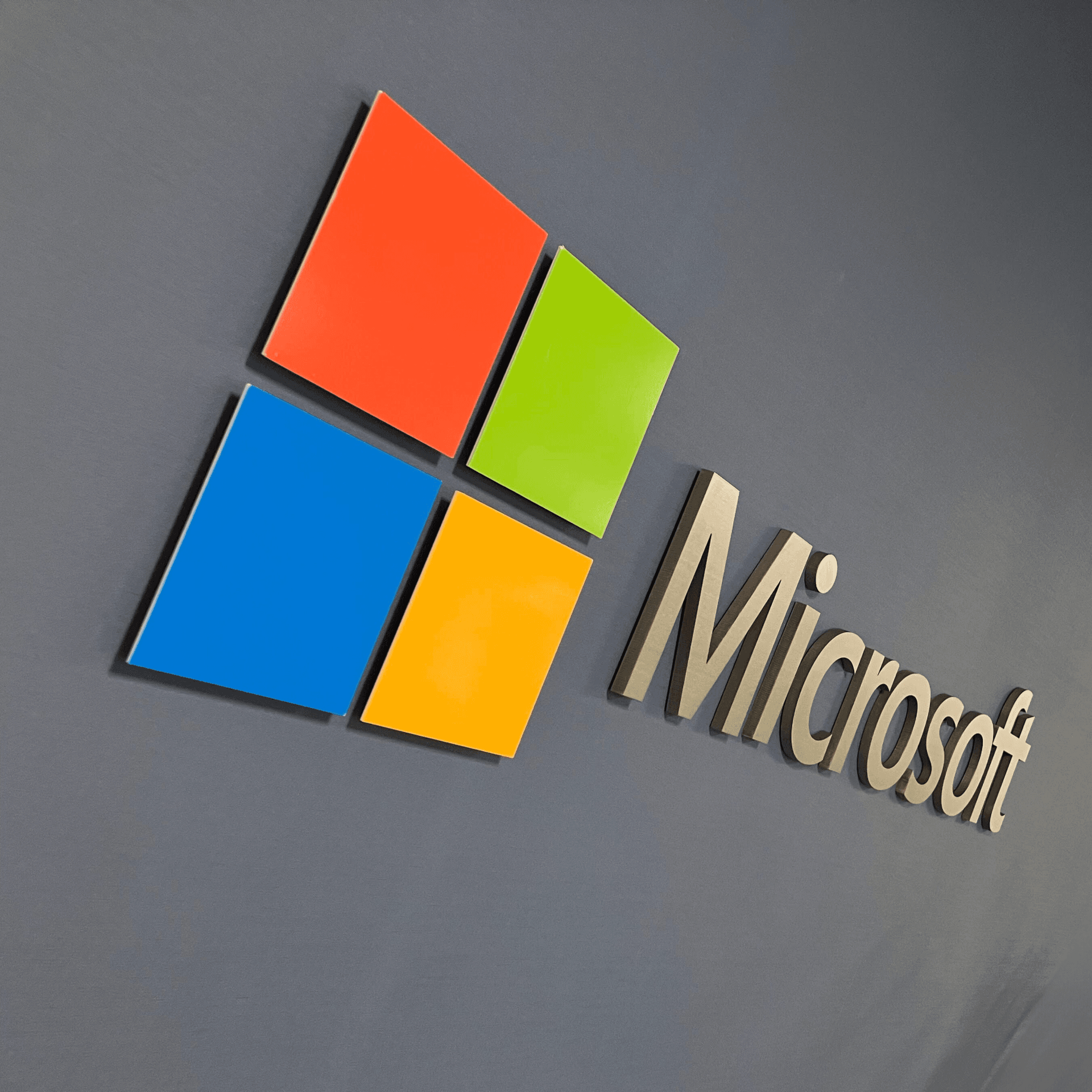 Microsoft logo wall signage