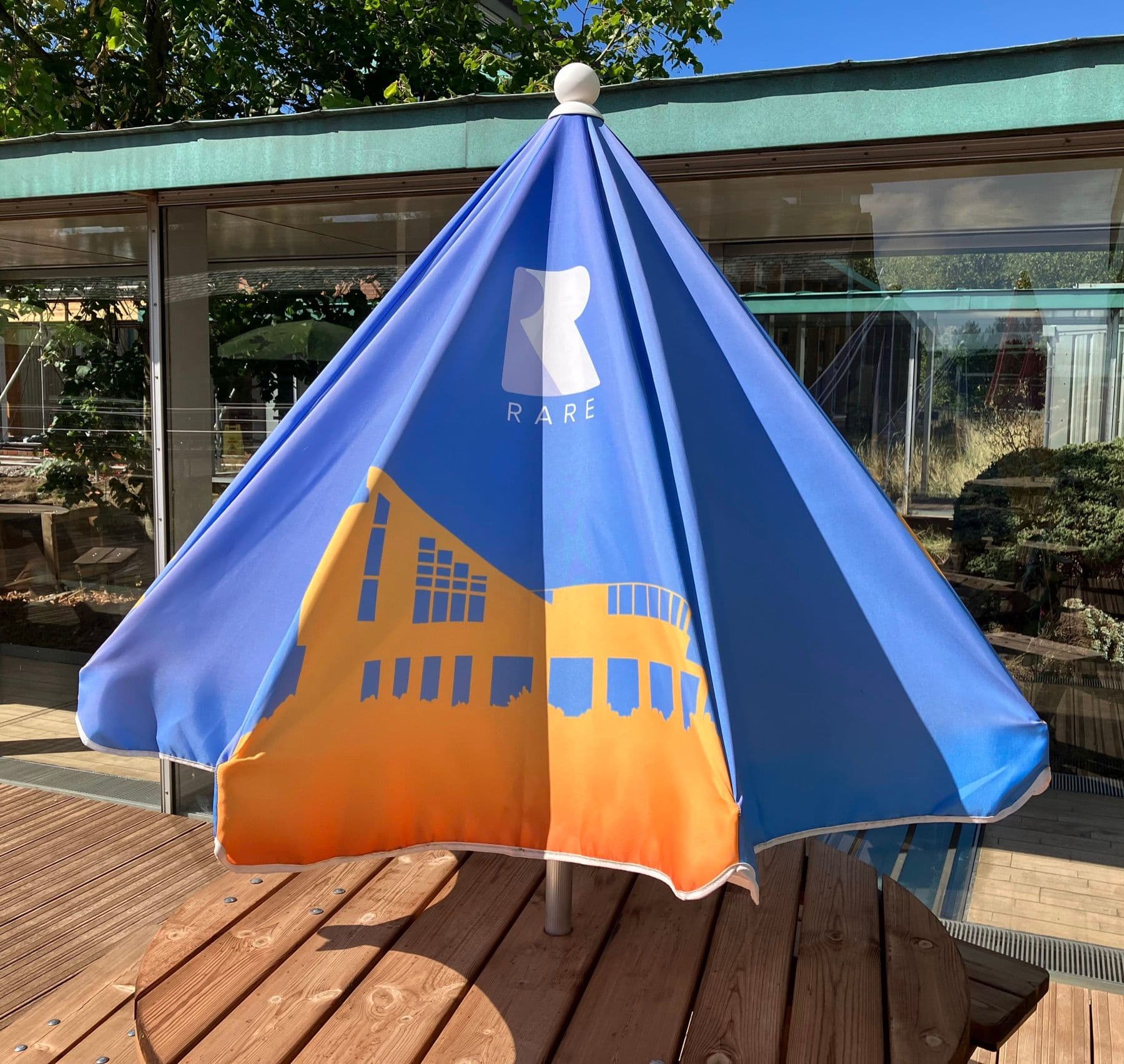 Two tone branded umbrella