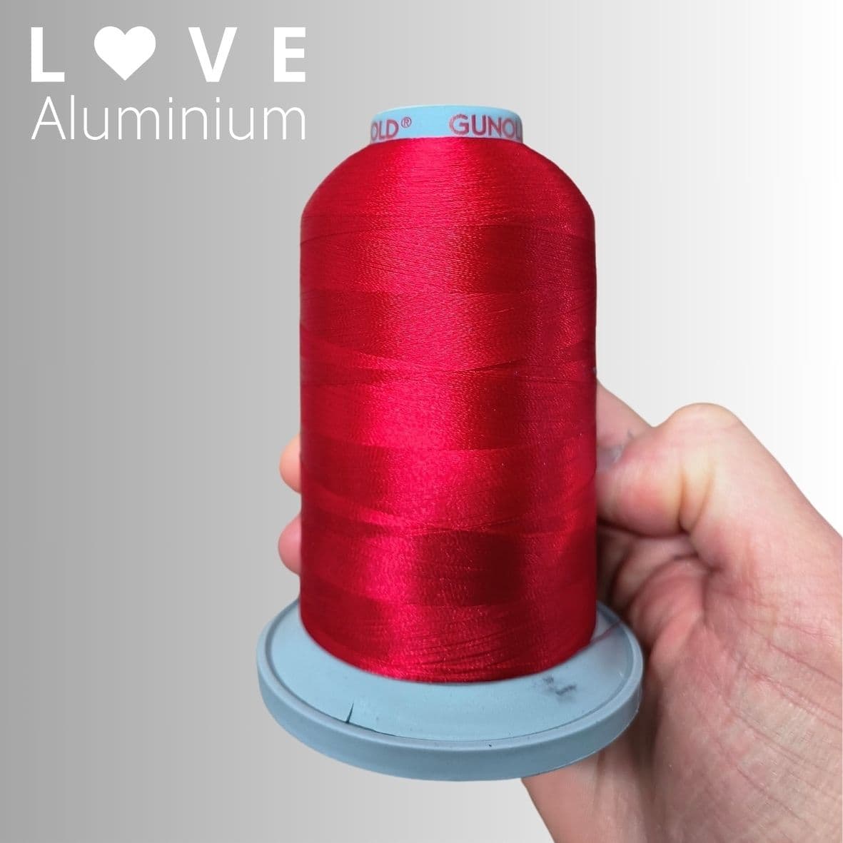 Pantone matched red embroidery thread