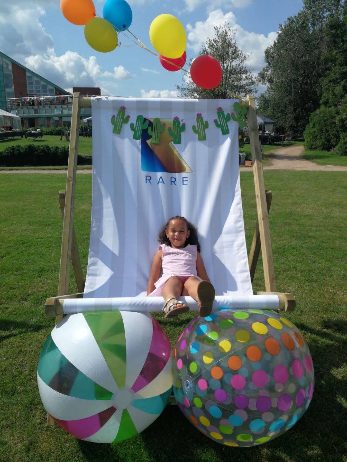 Oversized branded deckchair